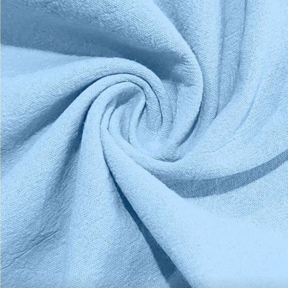 Light Blue Drawstring Linen-Blend Pants for men - Picture 5 of 5
